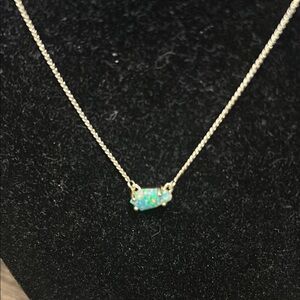 Elegant Silver Necklace with Opal Pendant